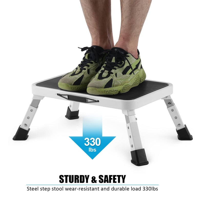 Jocauto Folding Step Stool  Height-Adjustable Step Stool with Non-Slip Platform  Step Ladder for Adults or Kids in Kitchen  Home  330 Lbs Capacity - Image 3